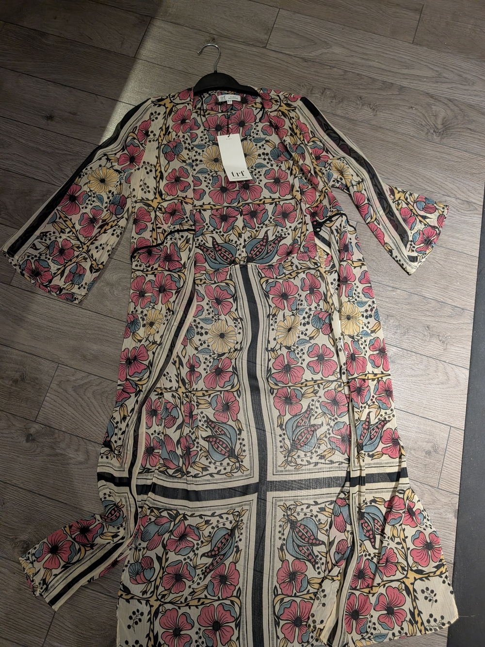 Zara Floral Panel Maxi Dress - Pink, Cream & Yellow